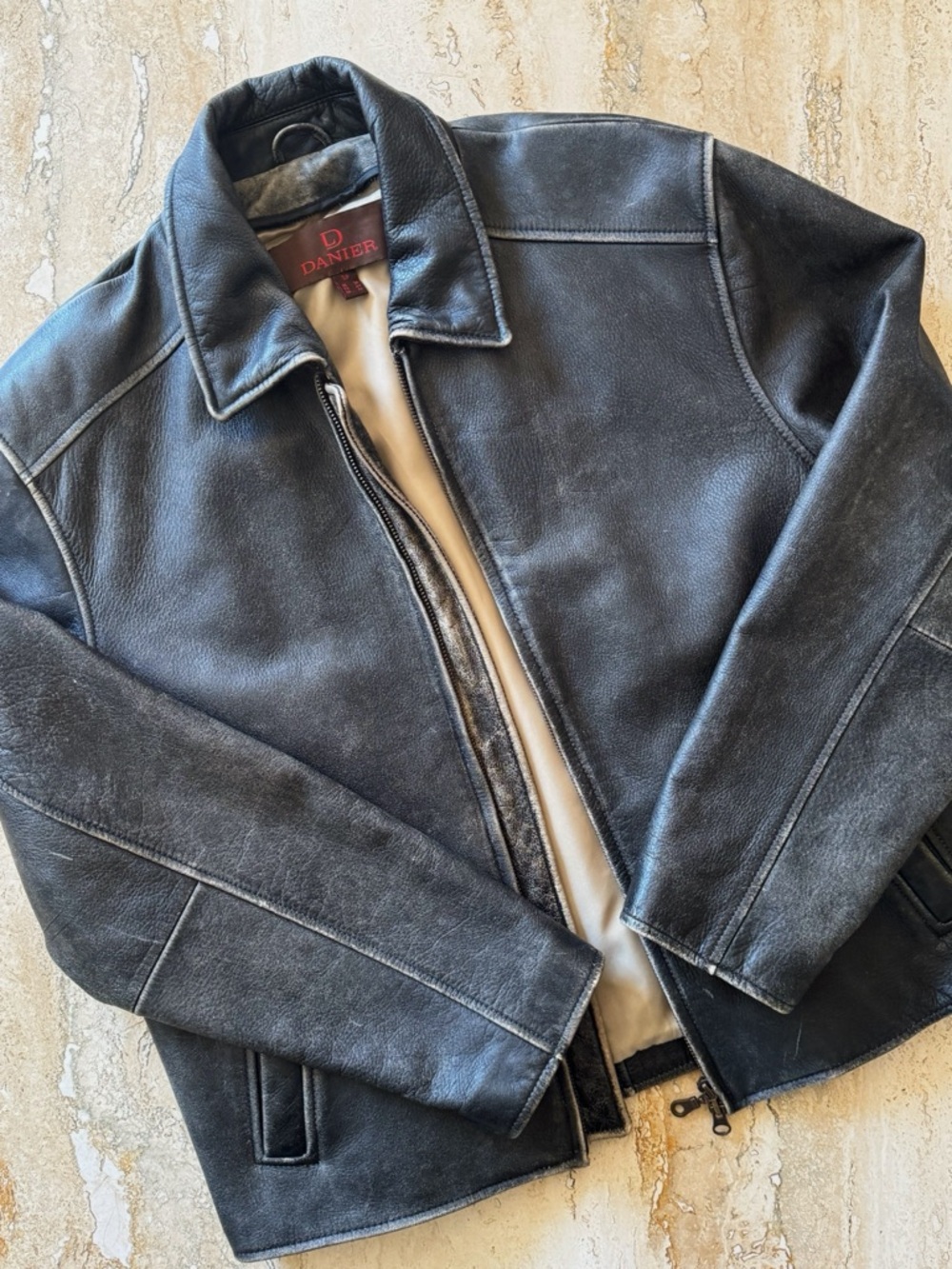 SOLD Danier Black Distressed Leather Jacket